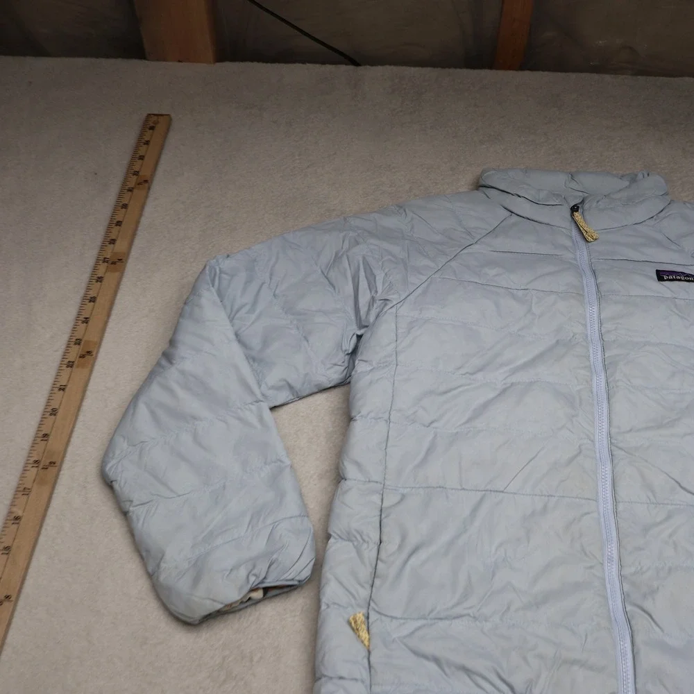 Patagonia Down Sweater Jacket Girls Large 12 Blue Insulated Light Quilted Puffer